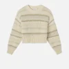 Textured Stripe Sweater in Cream Multi