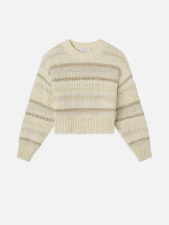 Textured Stripe Sweater in Cream Multi