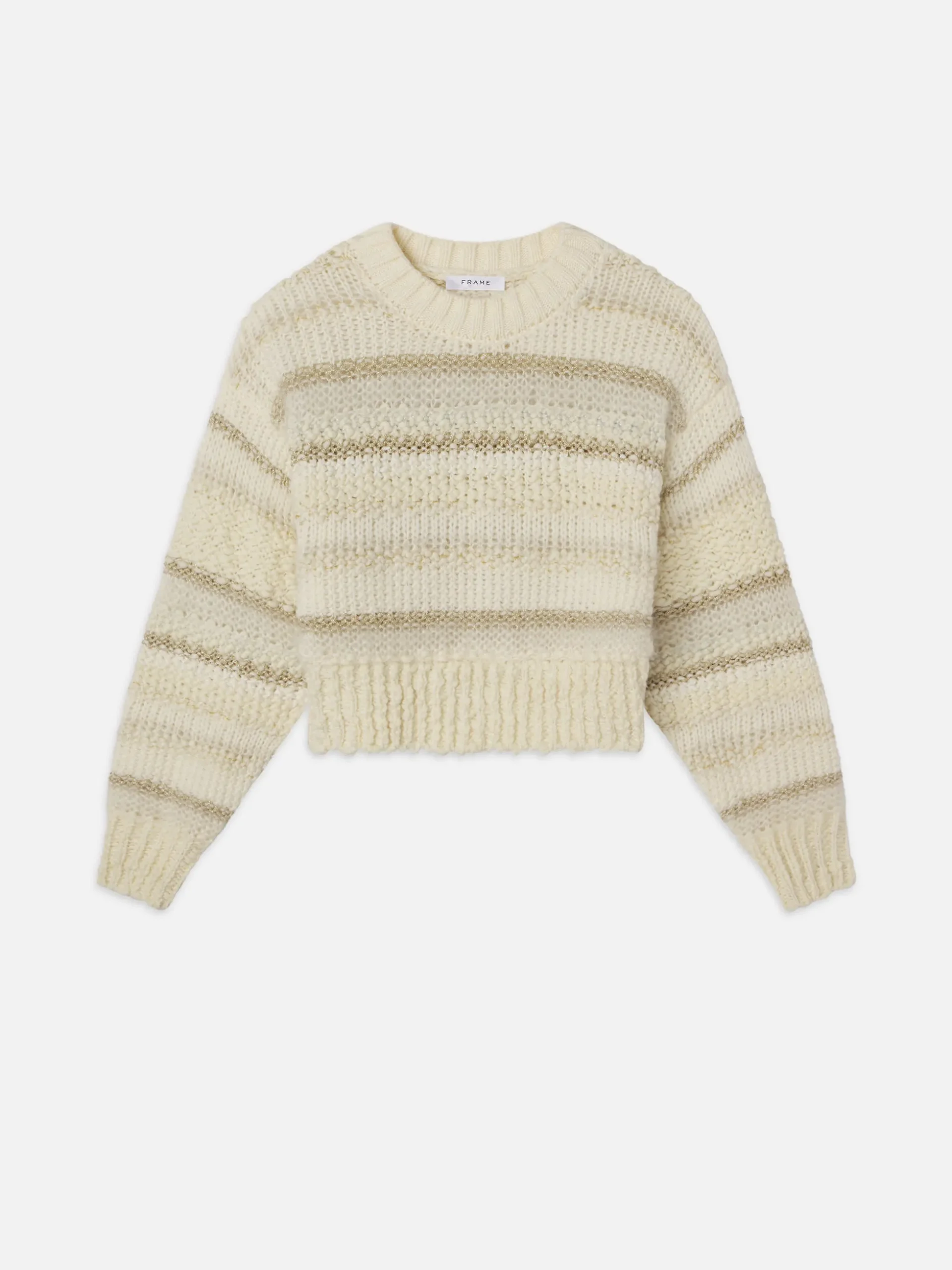 Textured Stripe Sweater in Cream Multi