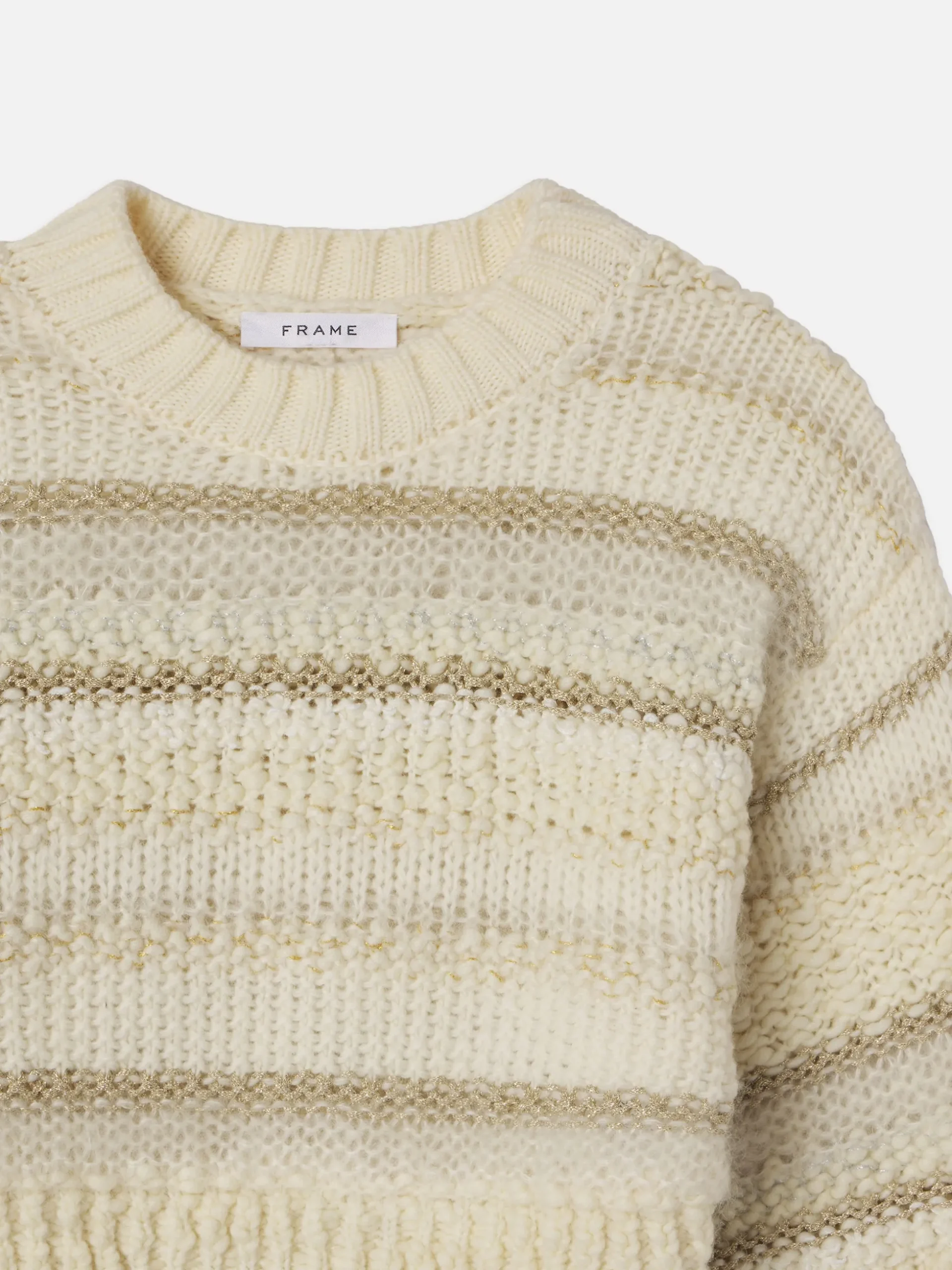 Textured Stripe Sweater in Cream Multi