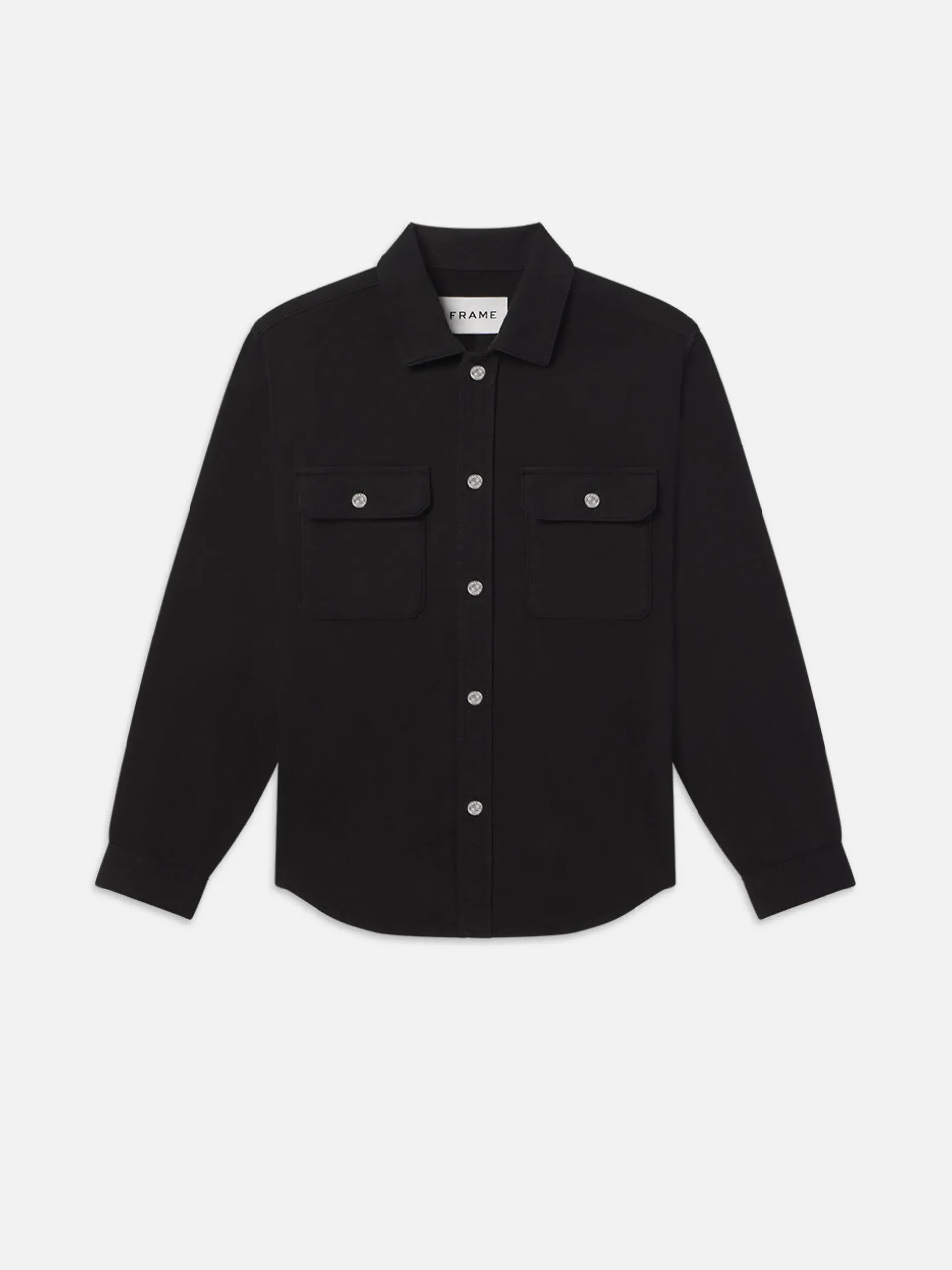 Textured Terry Overshirt in Black