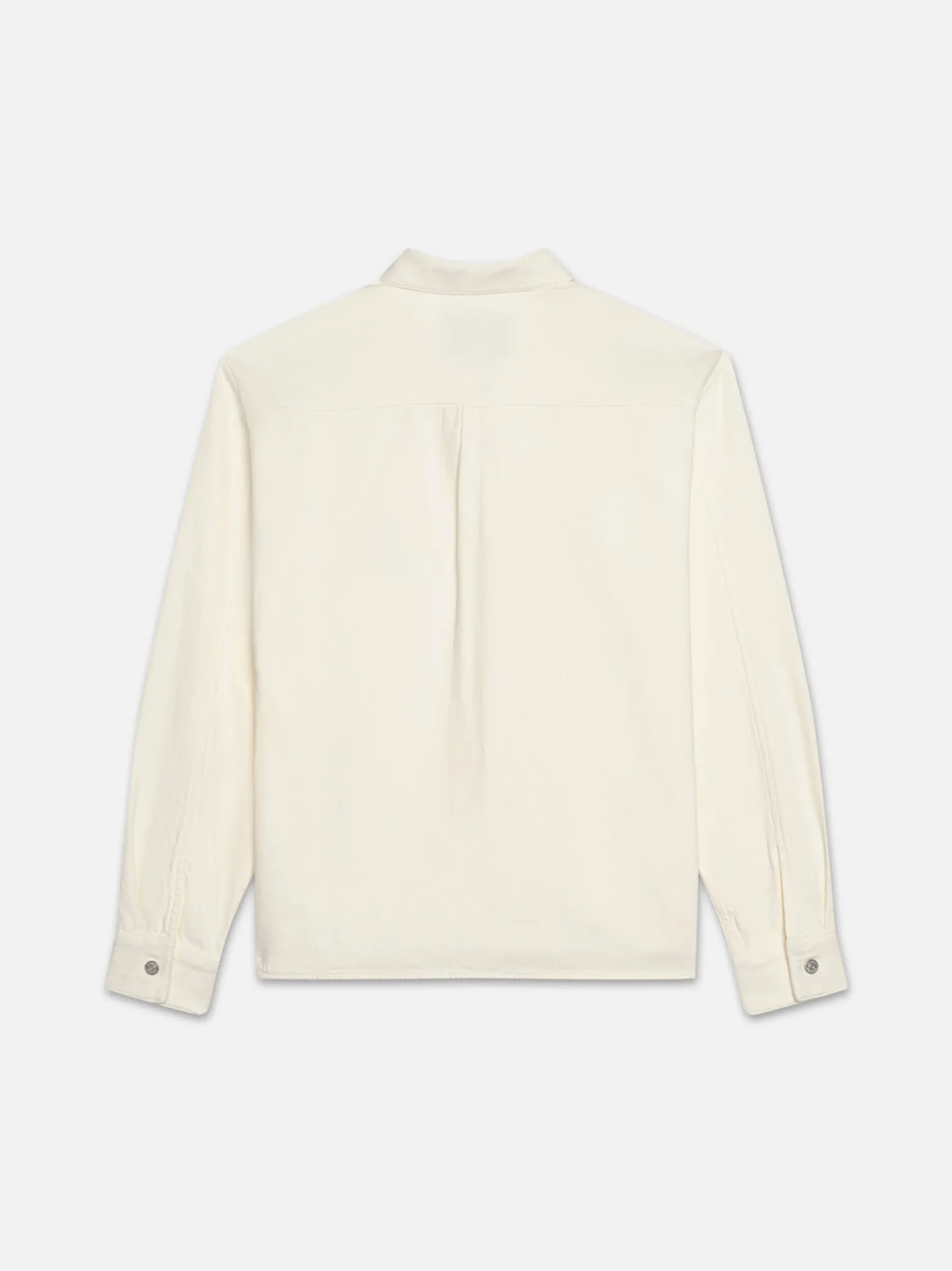 Textured Terry Overshirt in Off White