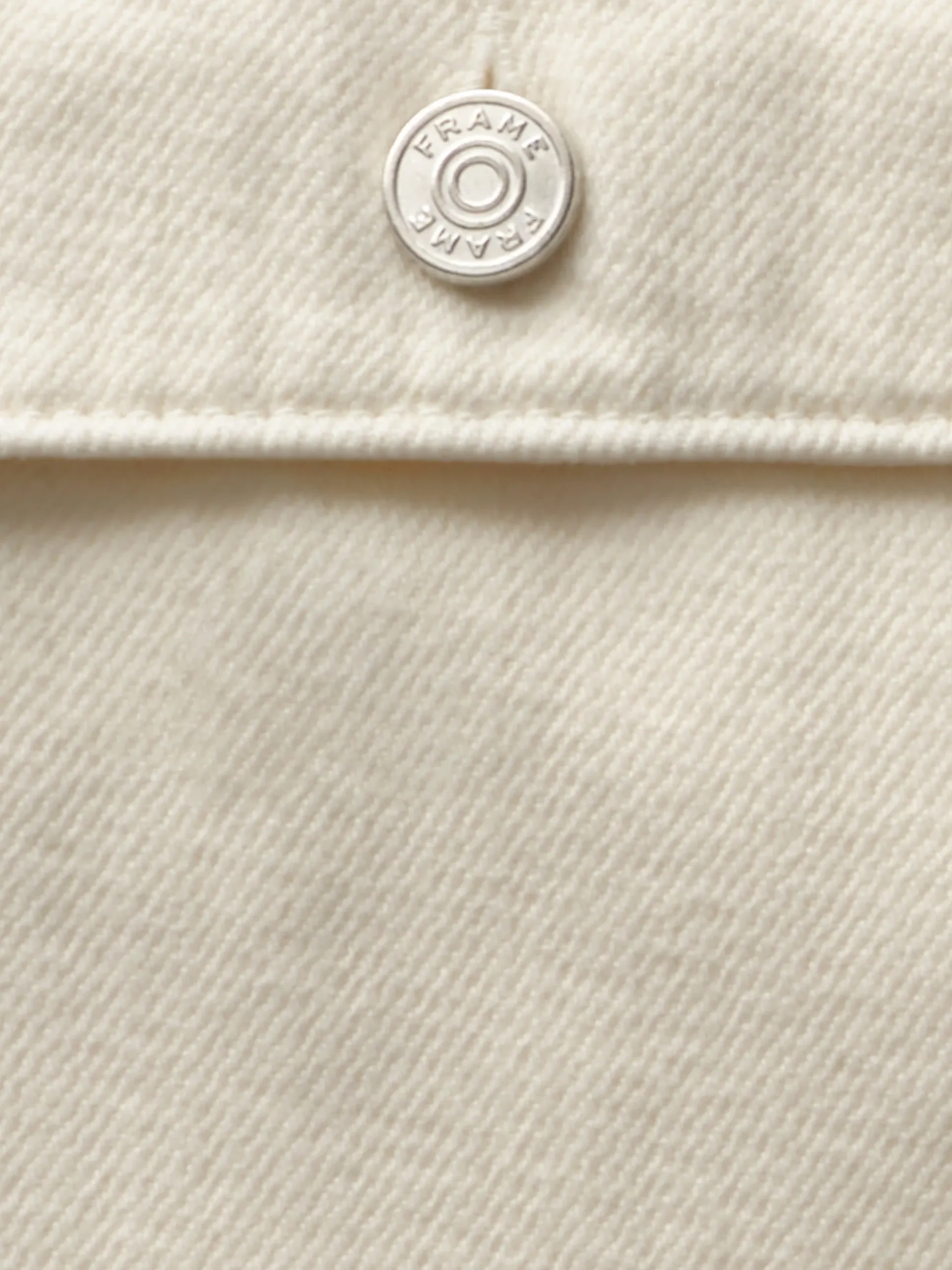 Textured Terry Overshirt in Off White