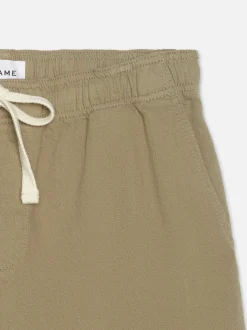 Textured Terry Short in Dark Beige