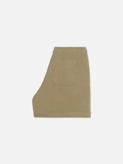 Textured Terry Short in Dark Beige