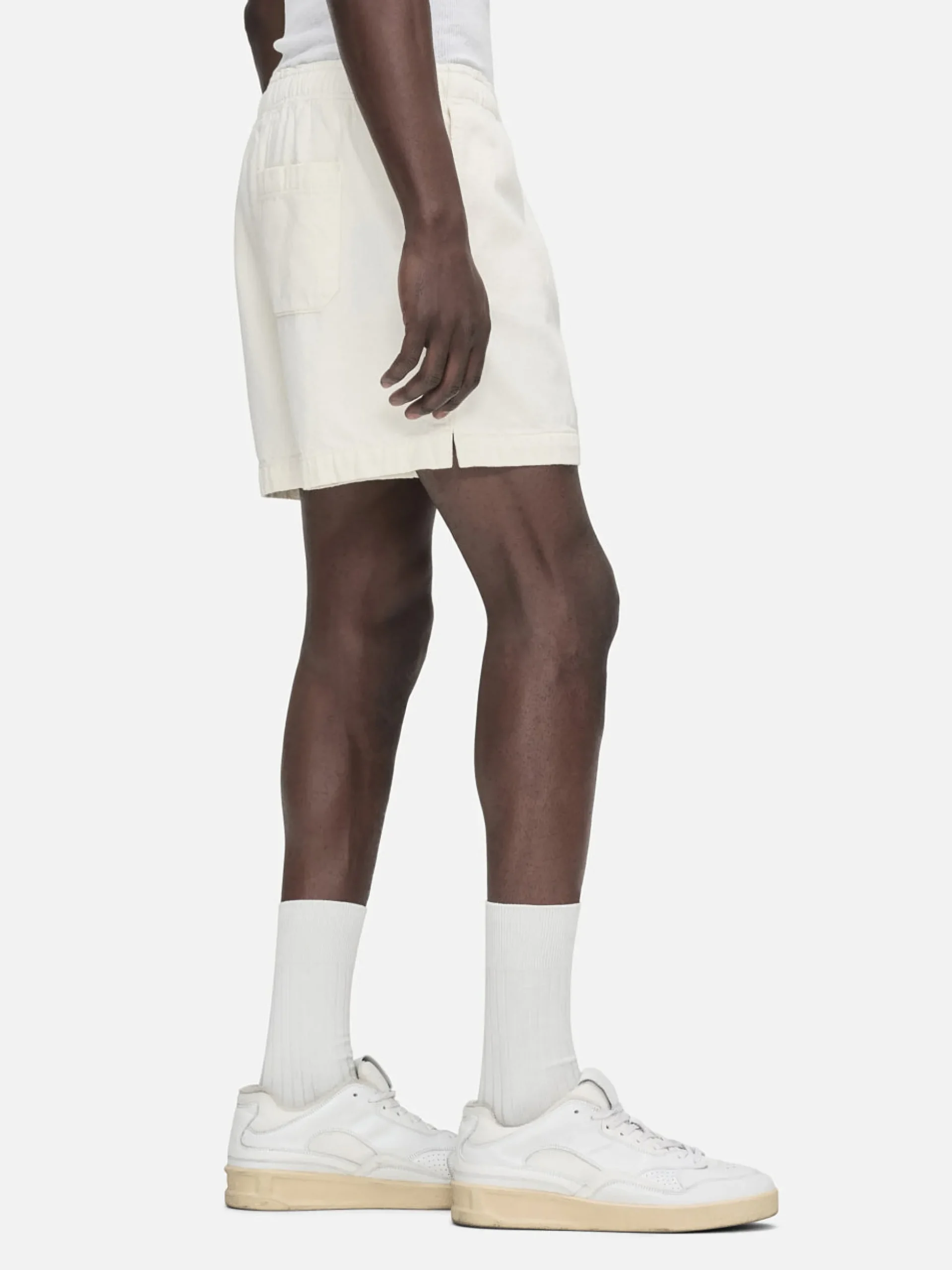 Textured Terry Short in Off White