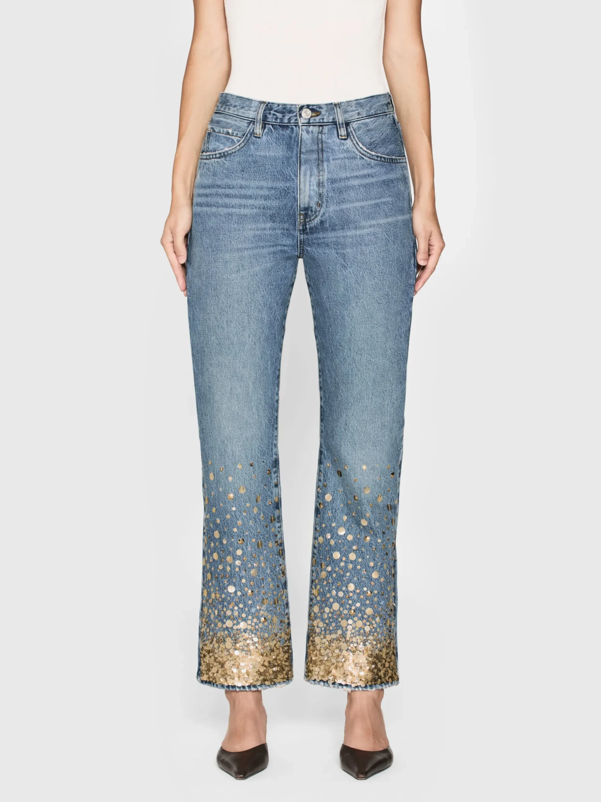 The Atelier Champagne Jean in Gold Embellished
