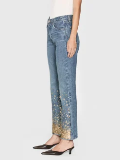 The Atelier Champagne Jean in Gold Embellished