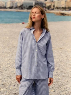 The Borrowed Shirt in Dark Chambray Multi