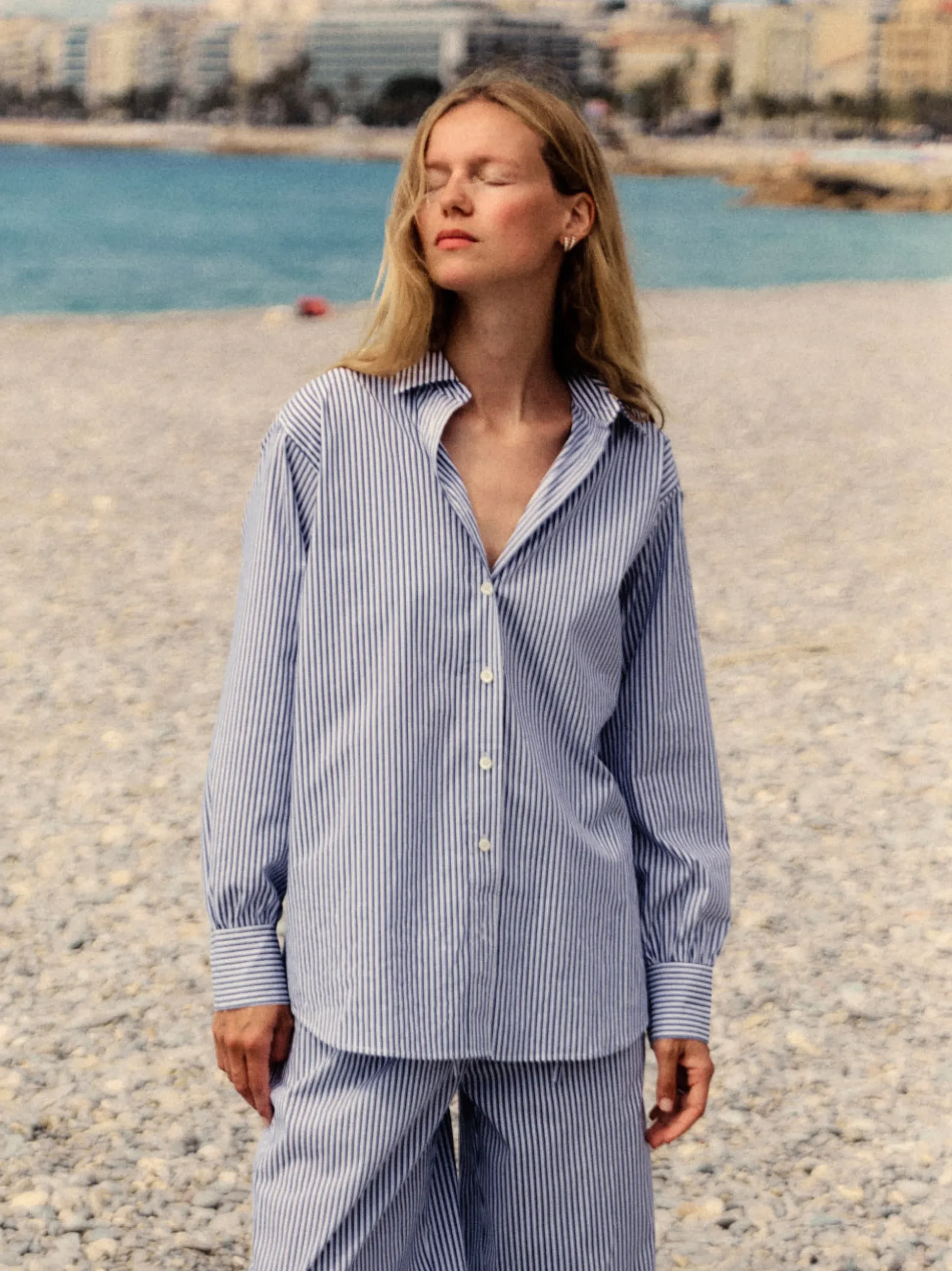 The Borrowed Shirt in Dark Chambray Multi