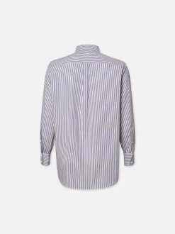 The Borrowed Shirt in Dark Chambray Multi
