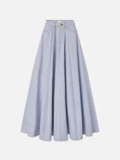 The Denim Ball Skirt in Celeste