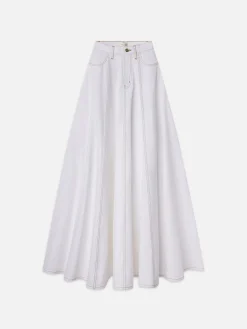 The Denim Ball Skirt in White