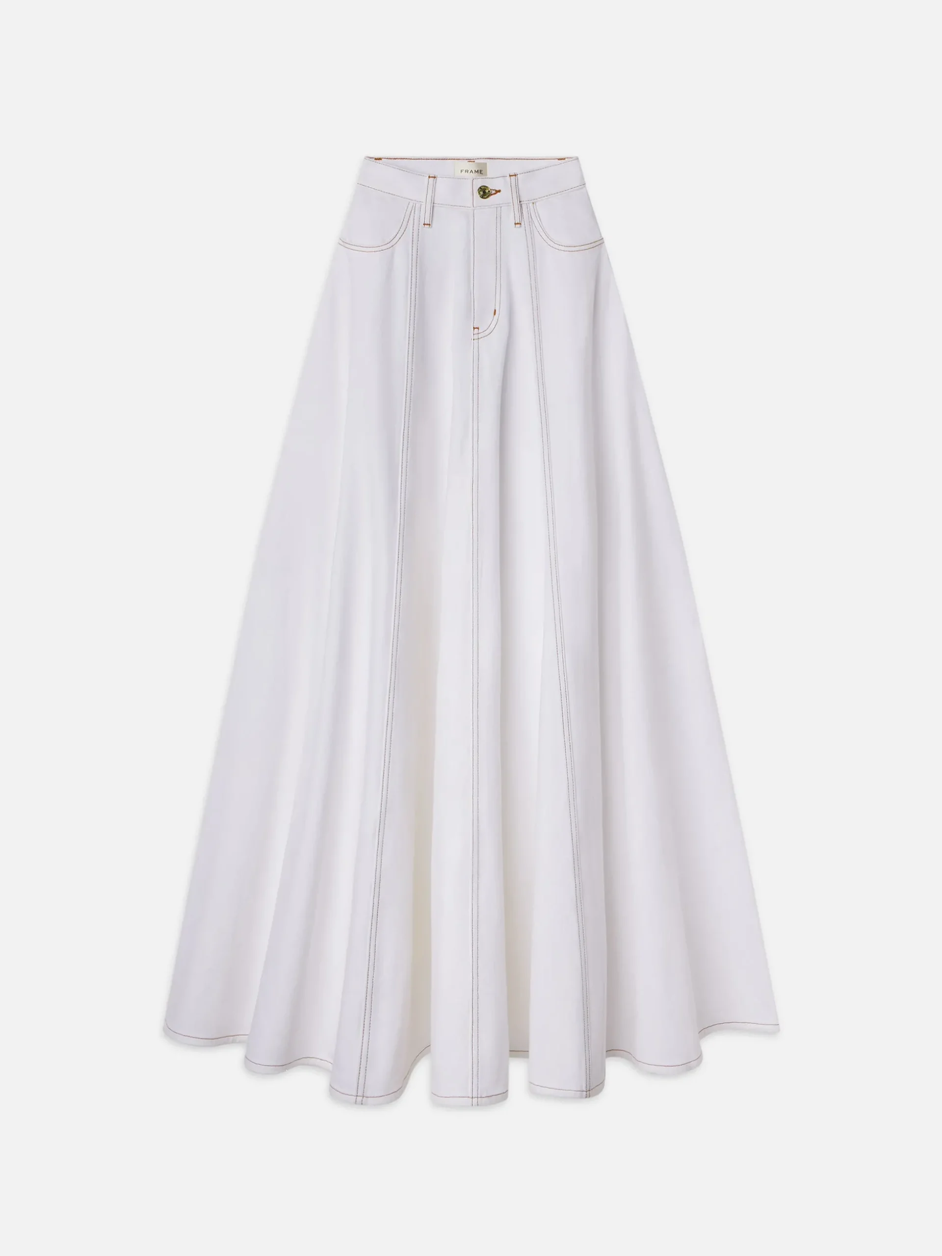 The Denim Ball Skirt in White