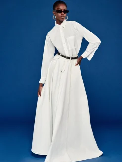 The Denim Ball Skirt in White