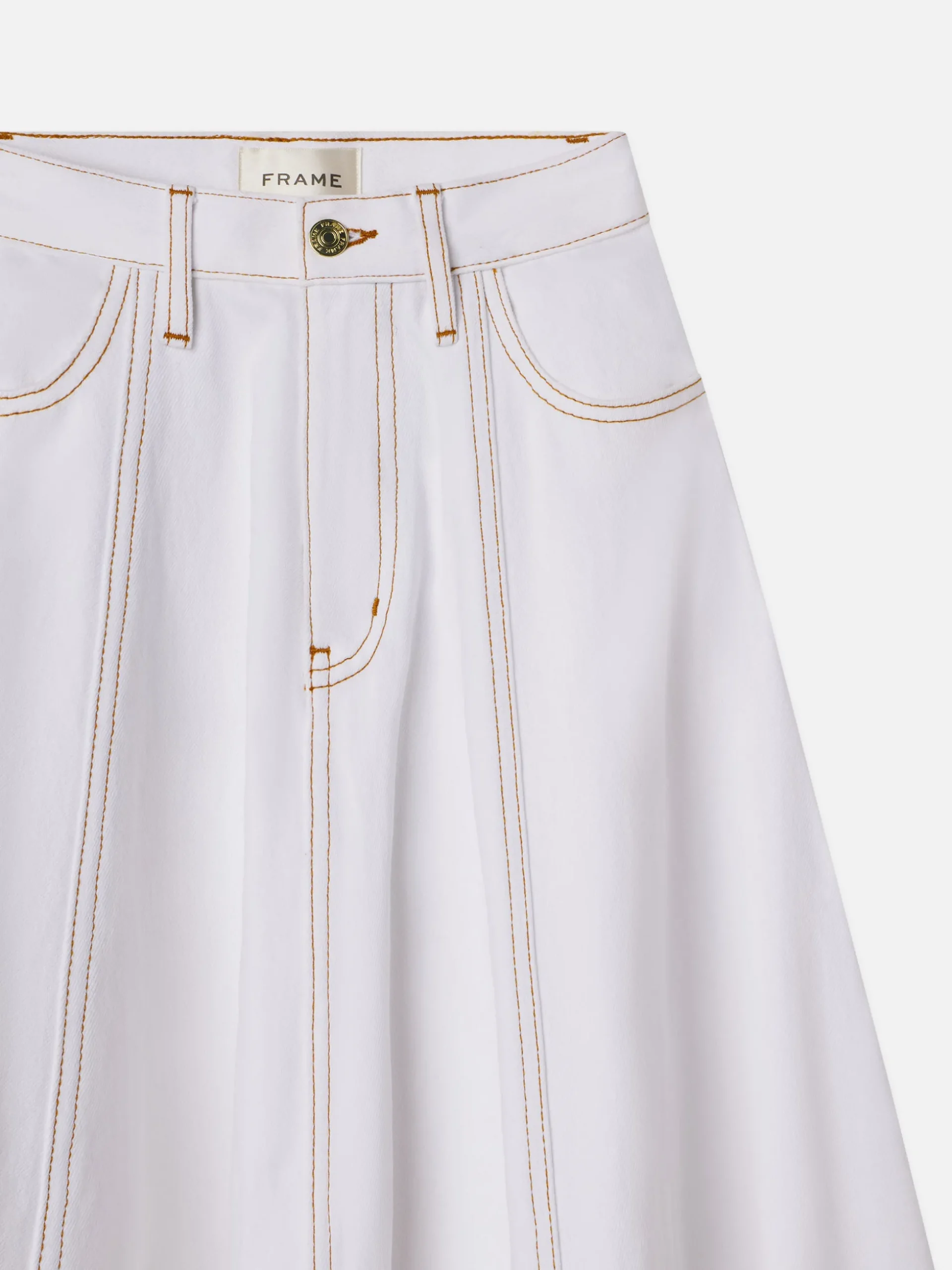 The Denim Ball Skirt in White