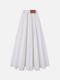 The Denim Ball Skirt in White