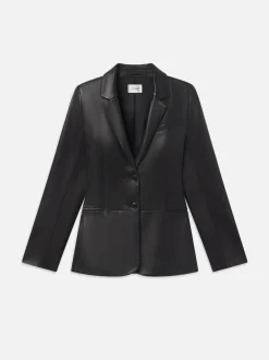 The Femme Leather Blazer in Black