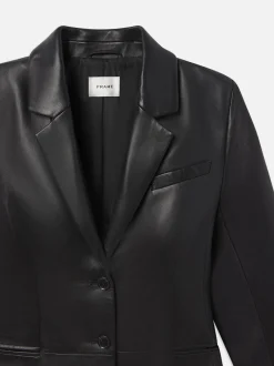 The Femme Leather Blazer in Black