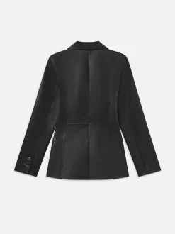 The Femme Leather Blazer in Black