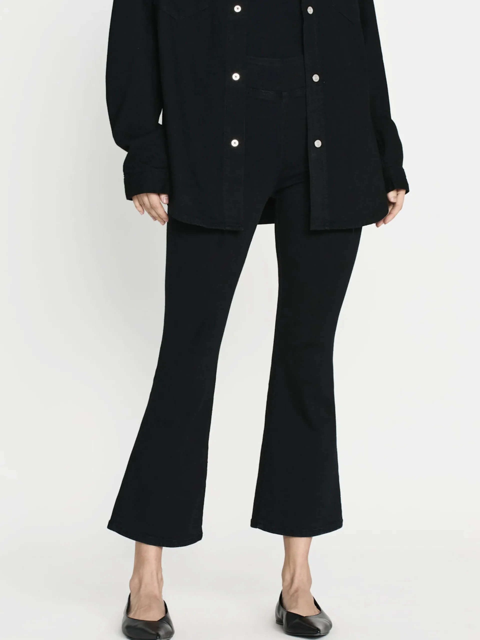 The Jetset Crop Mini Boot in Sheen Noir