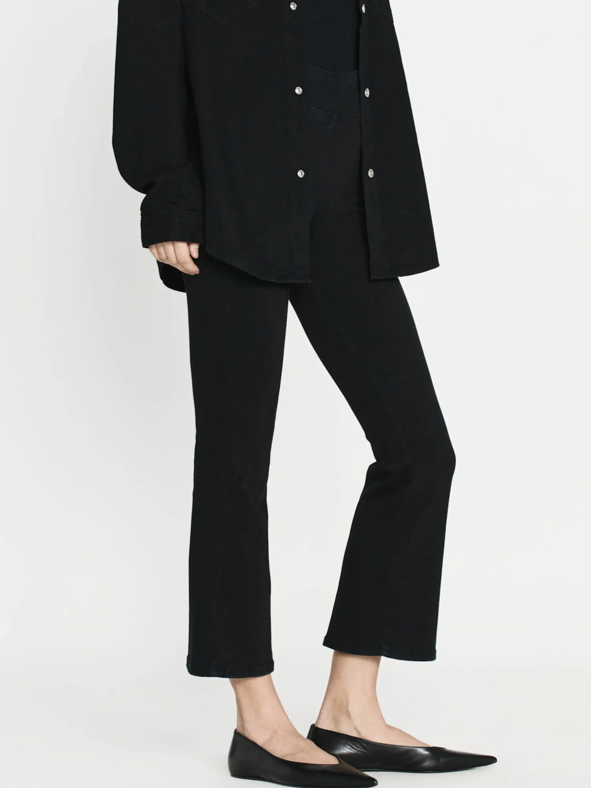 The Jetset Crop Mini Boot in Sheen Noir