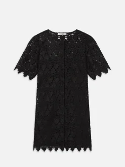 The Lace Button Front Dress in Black