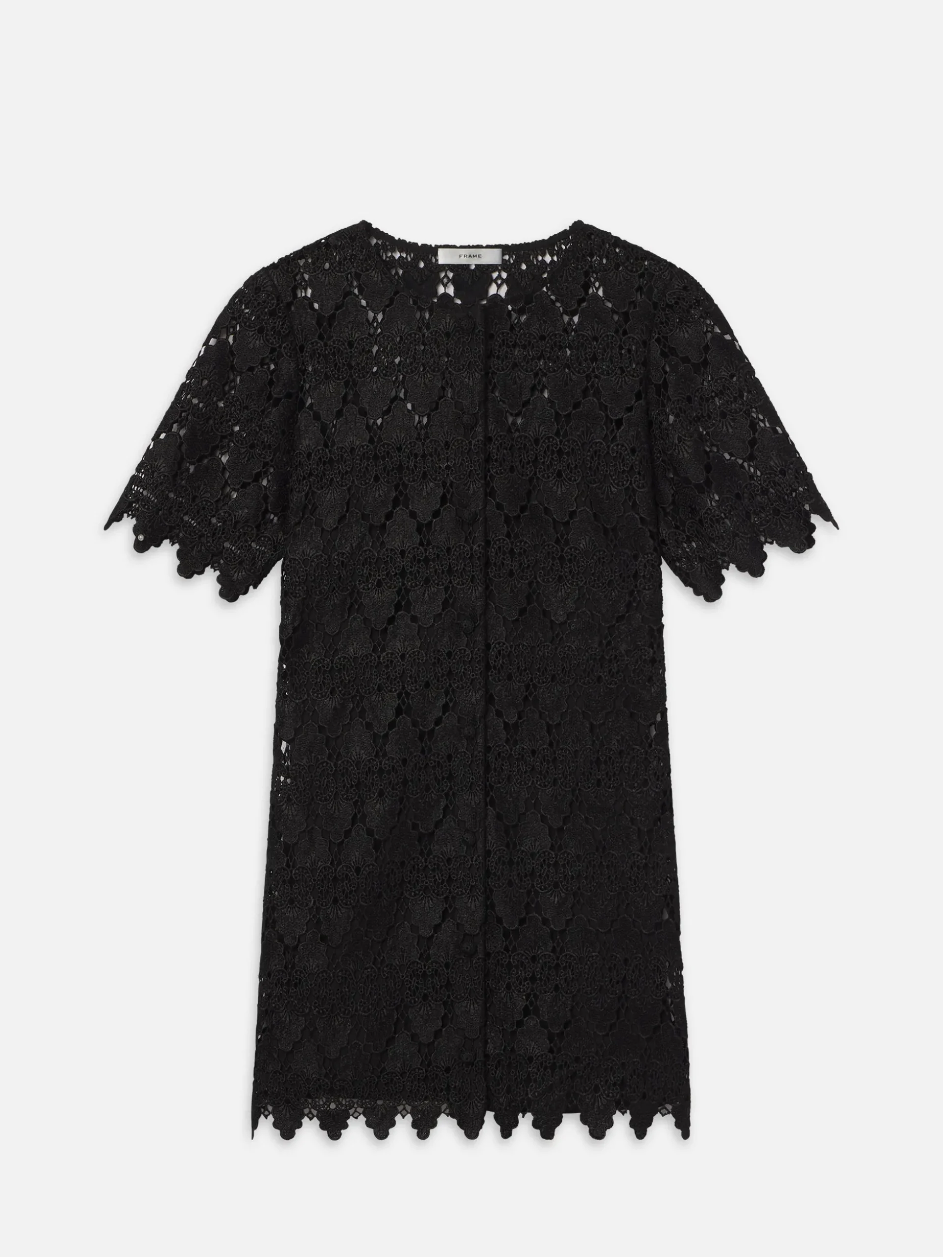 The Lace Button Front Dress in Black