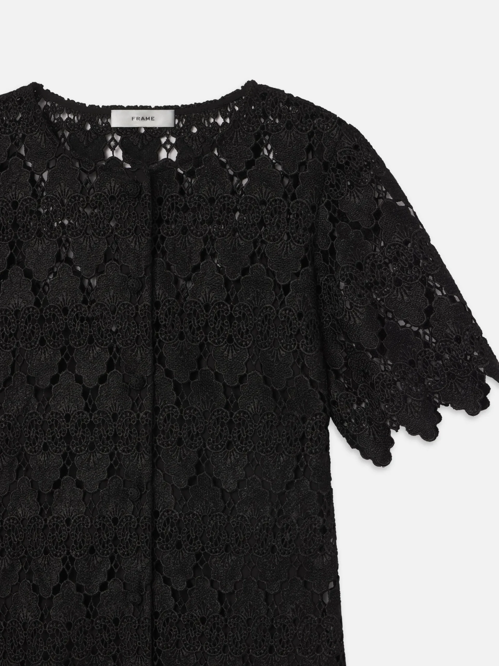The Lace Button Front Dress in Black