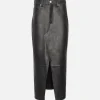 The Leather Midaxi Skirt in Black