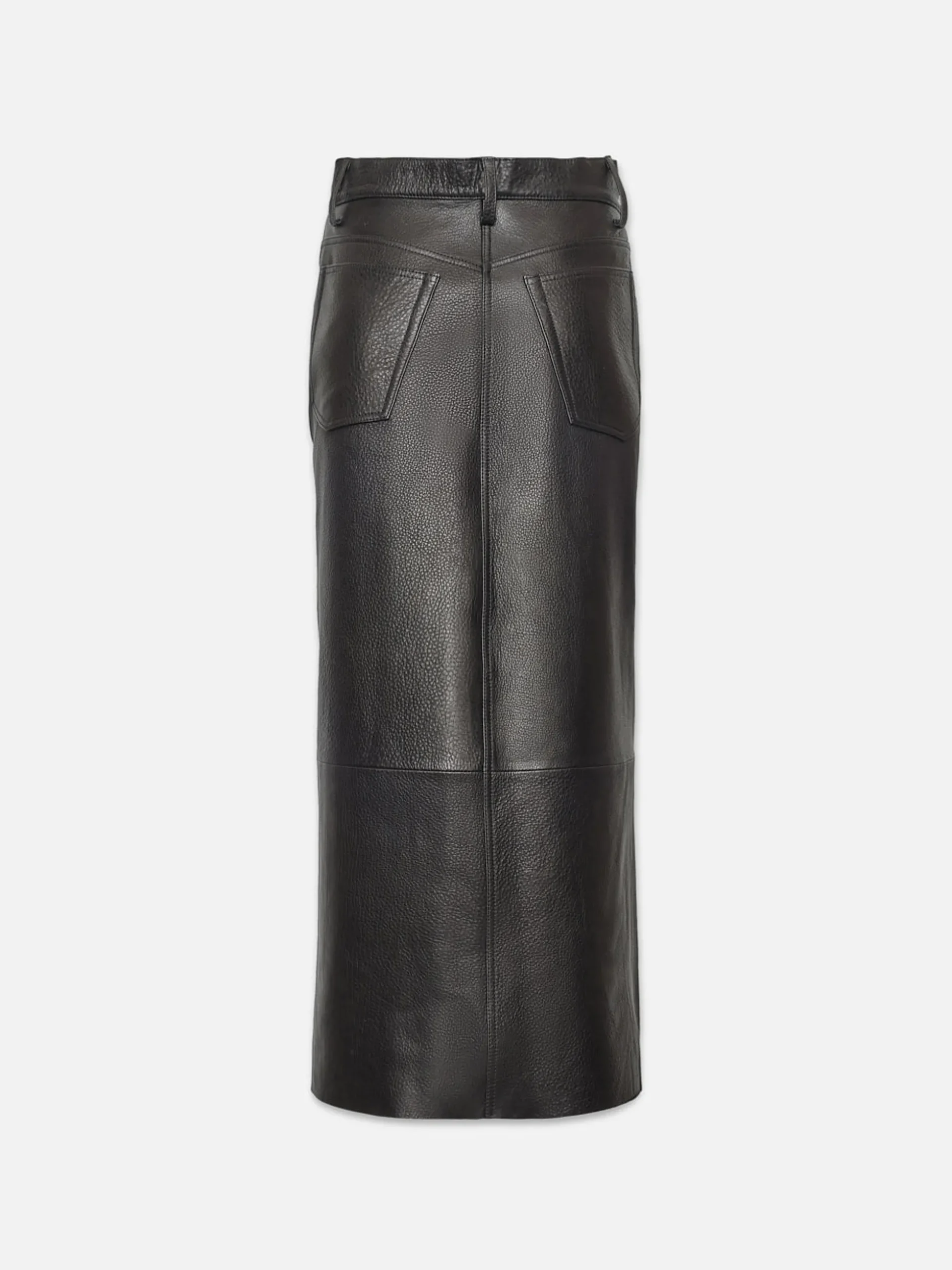 The Leather Midaxi Skirt in Black