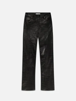 The Leather Ruler in Black Croc