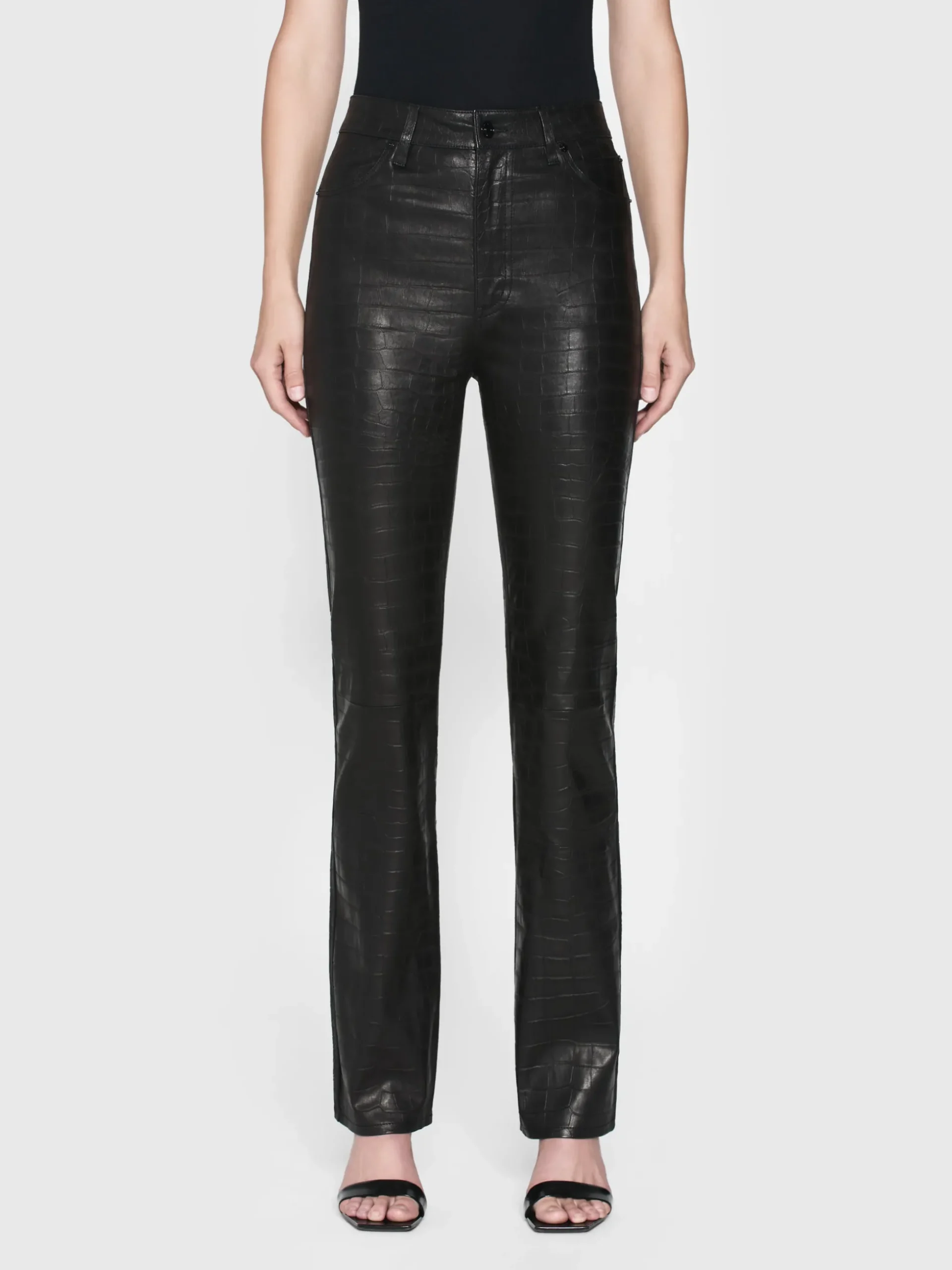 The Leather Ruler in Black Croc