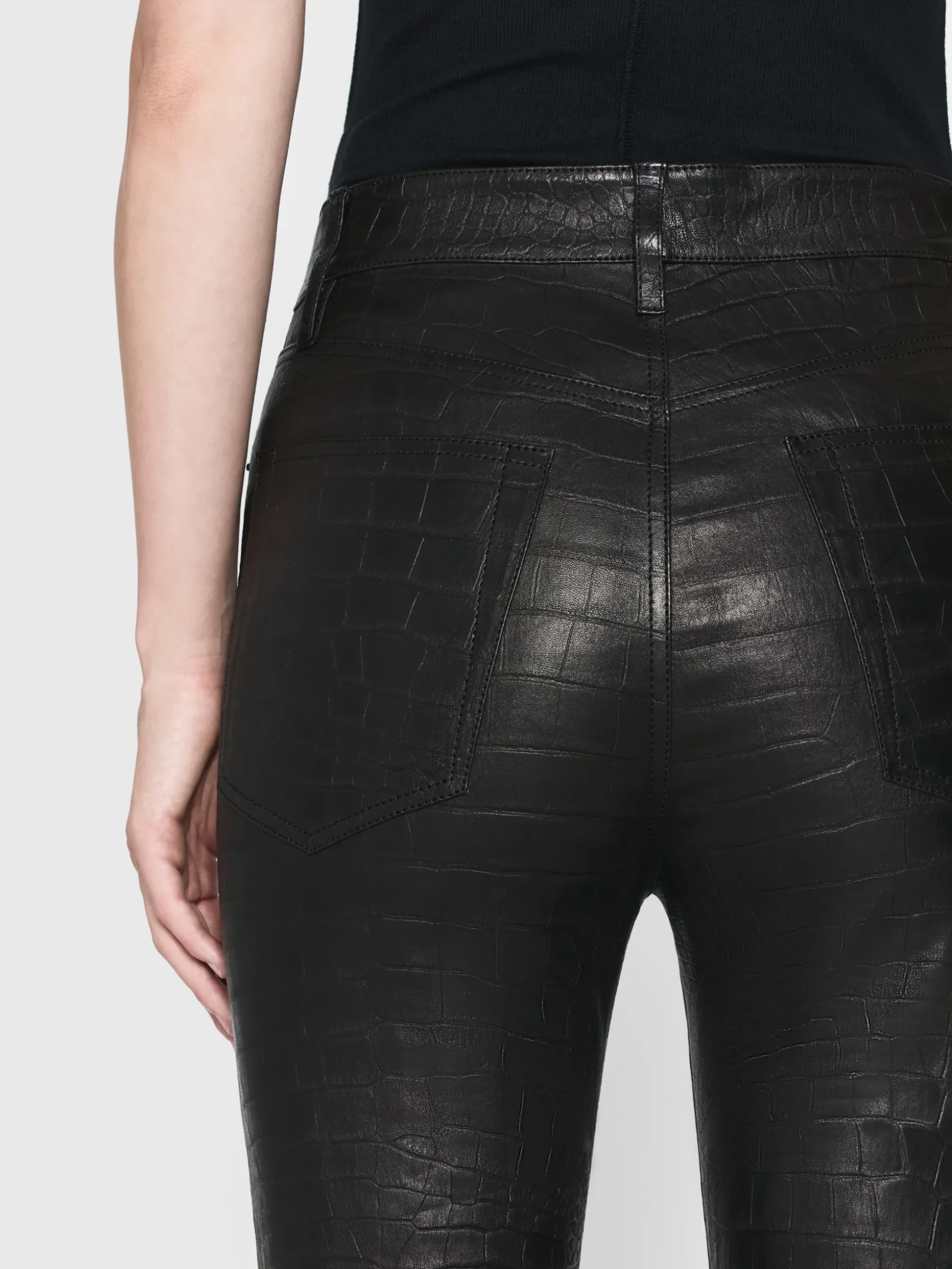 The Leather Ruler in Black Croc