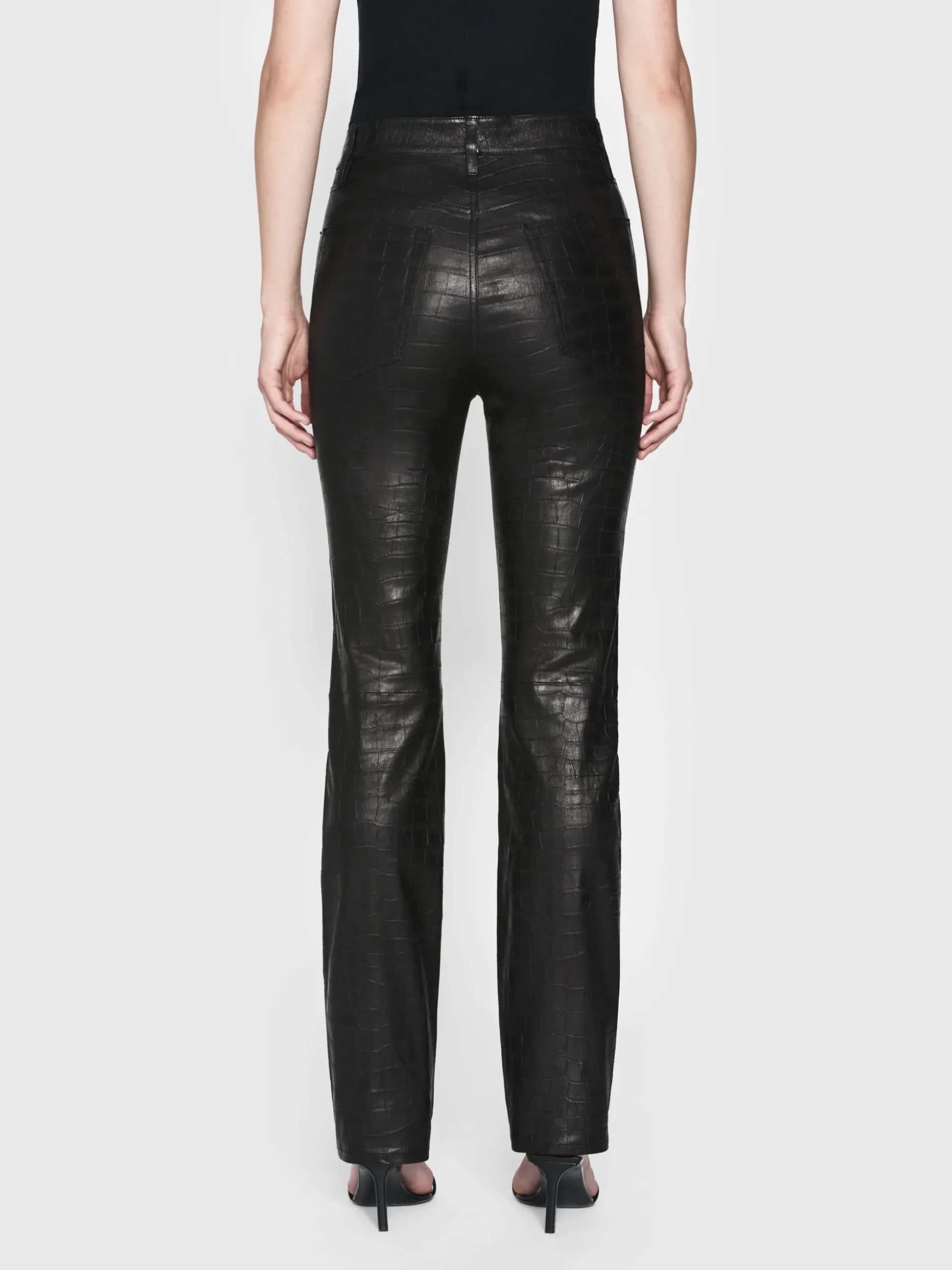 The Leather Ruler in Black Croc