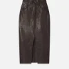 The Midaxi Leather Skirt in Espresso Croc