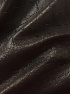 The Midaxi Leather Skirt in Espresso Croc