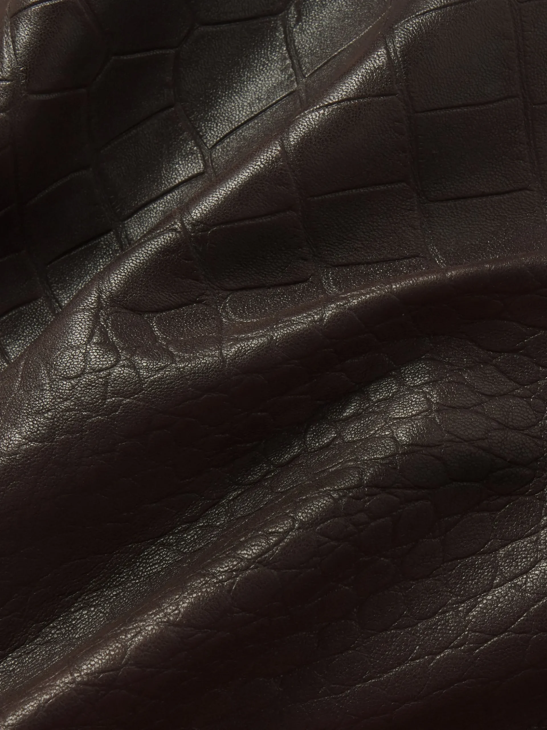 The Midaxi Leather Skirt in Espresso Croc