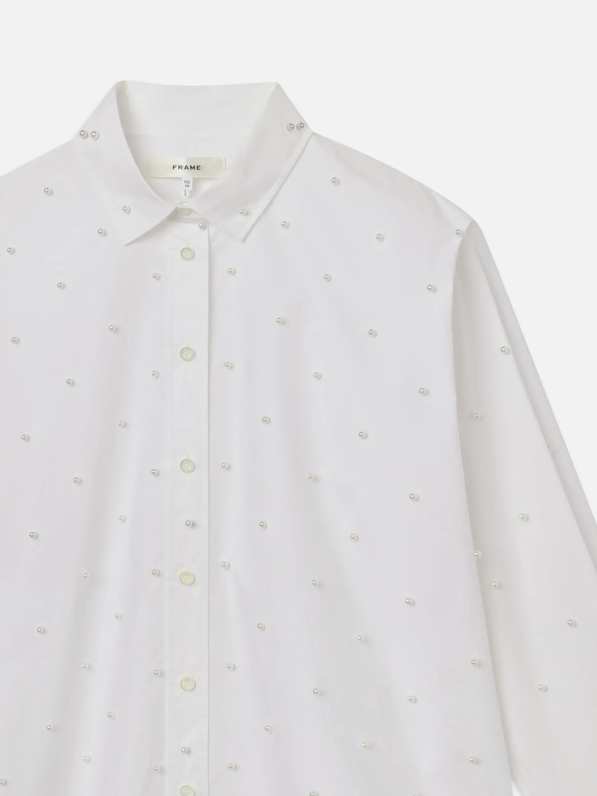 The Oversized Pearl Shirt in White