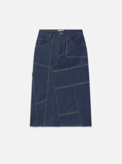 The Patchwork Midi Skirt in Hemlock