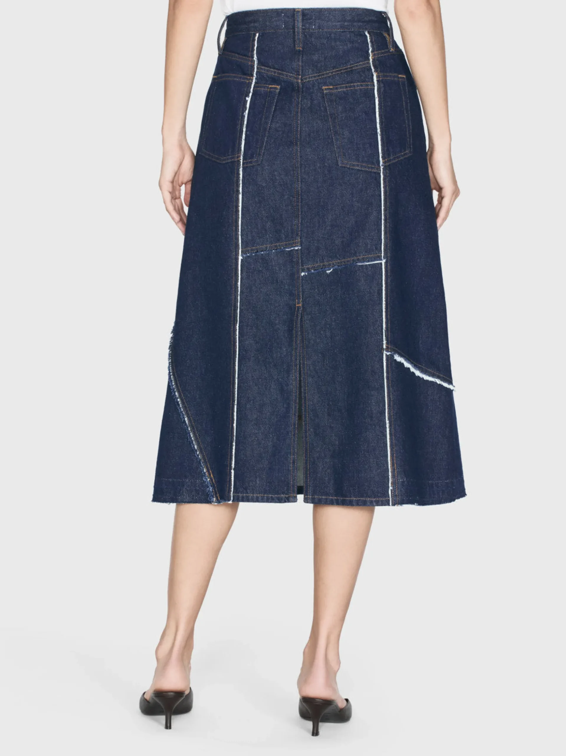 The Patchwork Midi Skirt in Hemlock