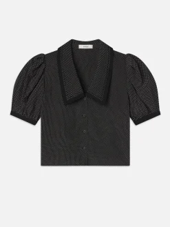 The Polka Dot Sailor Blouse in Black Multi
