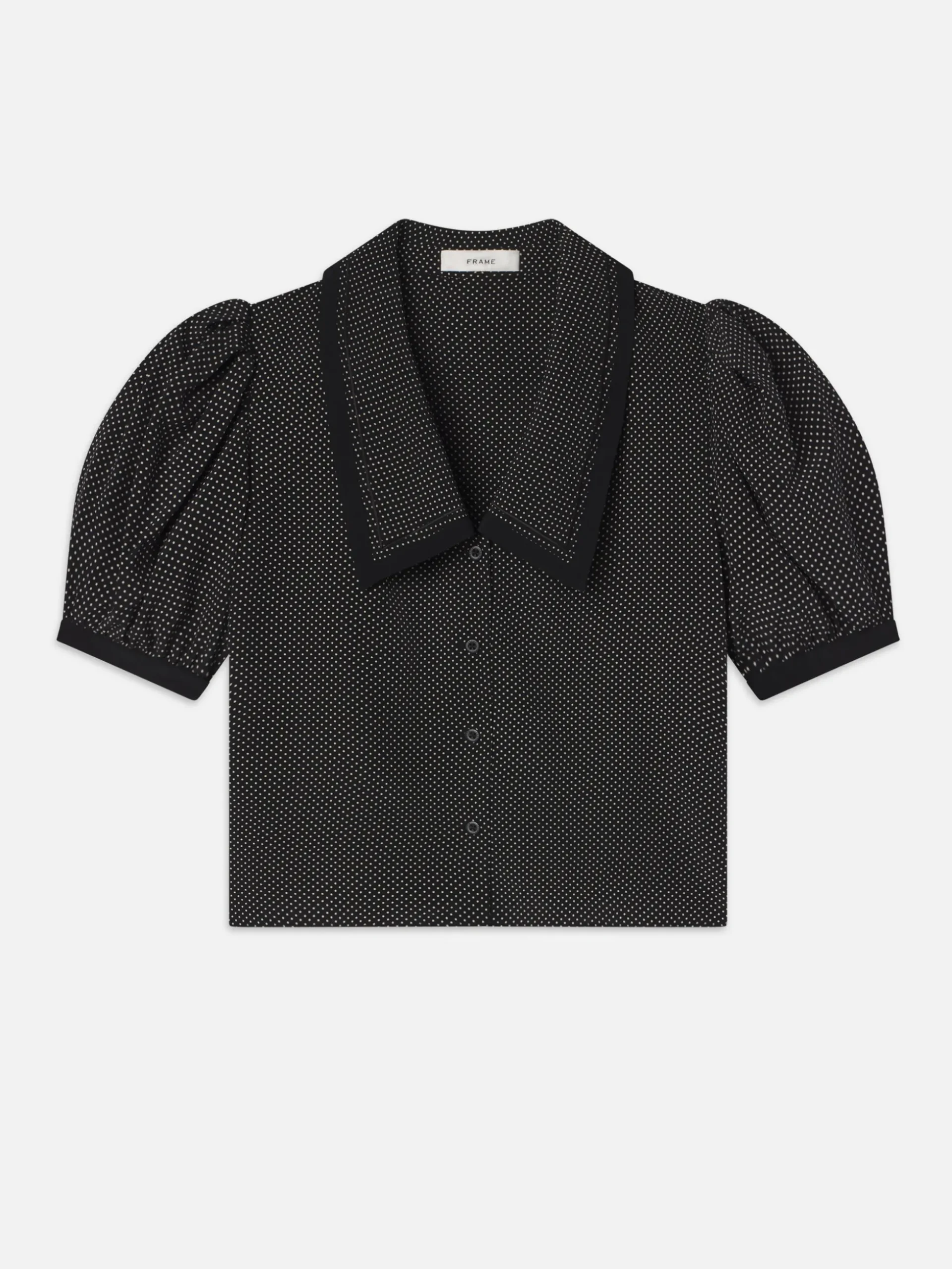 The Polka Dot Sailor Blouse in Black Multi