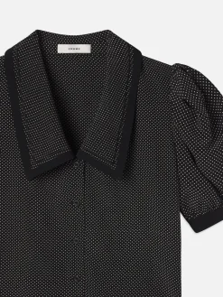 The Polka Dot Sailor Blouse in Black Multi