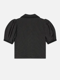 The Polka Dot Sailor Blouse in Black Multi