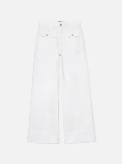 The 70's Patch Pocket Crop Straight in White