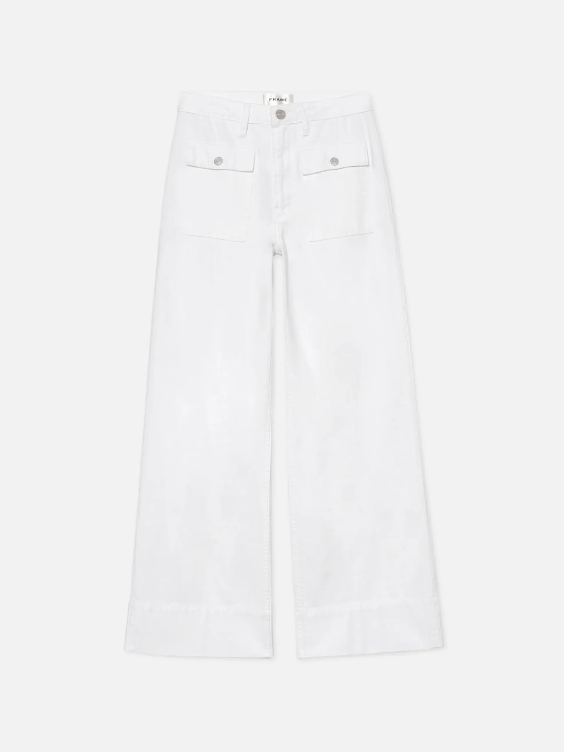 The 70's Patch Pocket Crop Straight in White