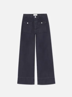 The 70's Patch Pocket Crop Straight in Washed Navy