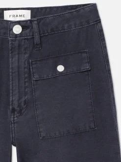 The 70's Patch Pocket Crop Straight in Washed Navy
