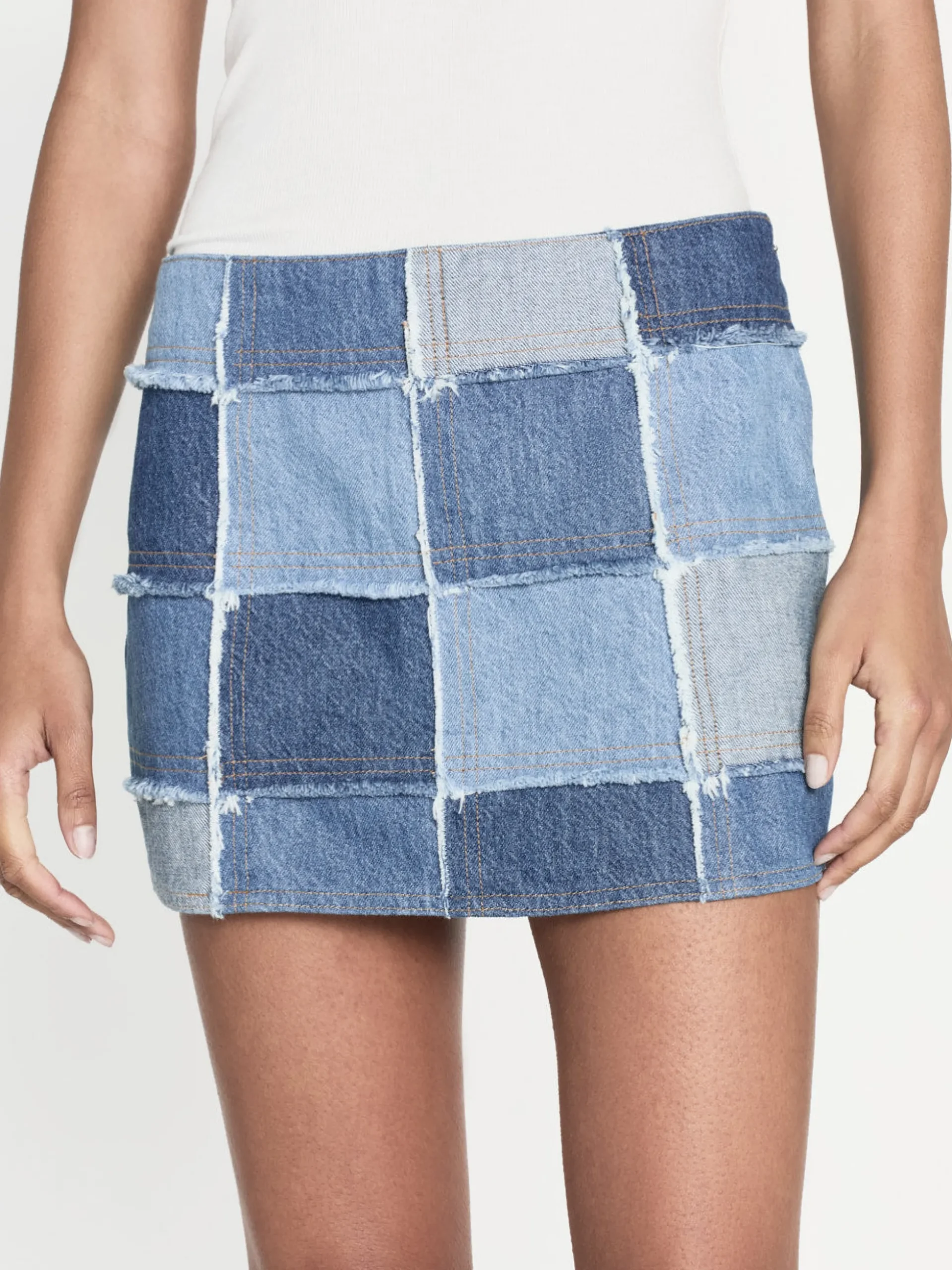 The 70's Patchwork Mini Skirt in Road Trip